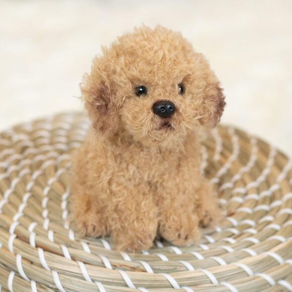 Labradoodle Plush Dog Toy 5.5 Inch Light Brown Beanbag Stuffed Animal for Kids - Picture 5 of 7